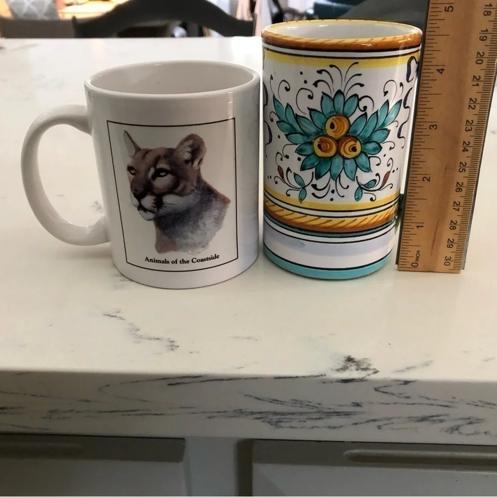 VTG Fima Deruta Italian hand painted ceramic coffee cup